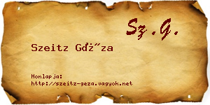 Szeitz Géza névjegykártya